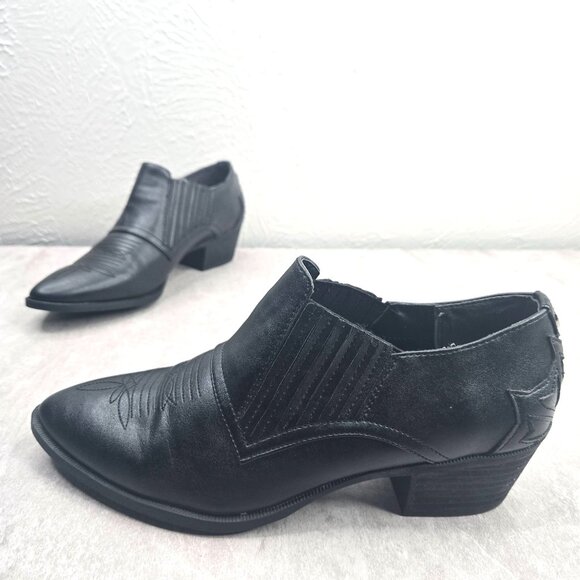 Circus Sam Edelman Shoe Boot Black Pointed Toe Western Chelsea Shooties Size 7.5 - Picture 1 of 10